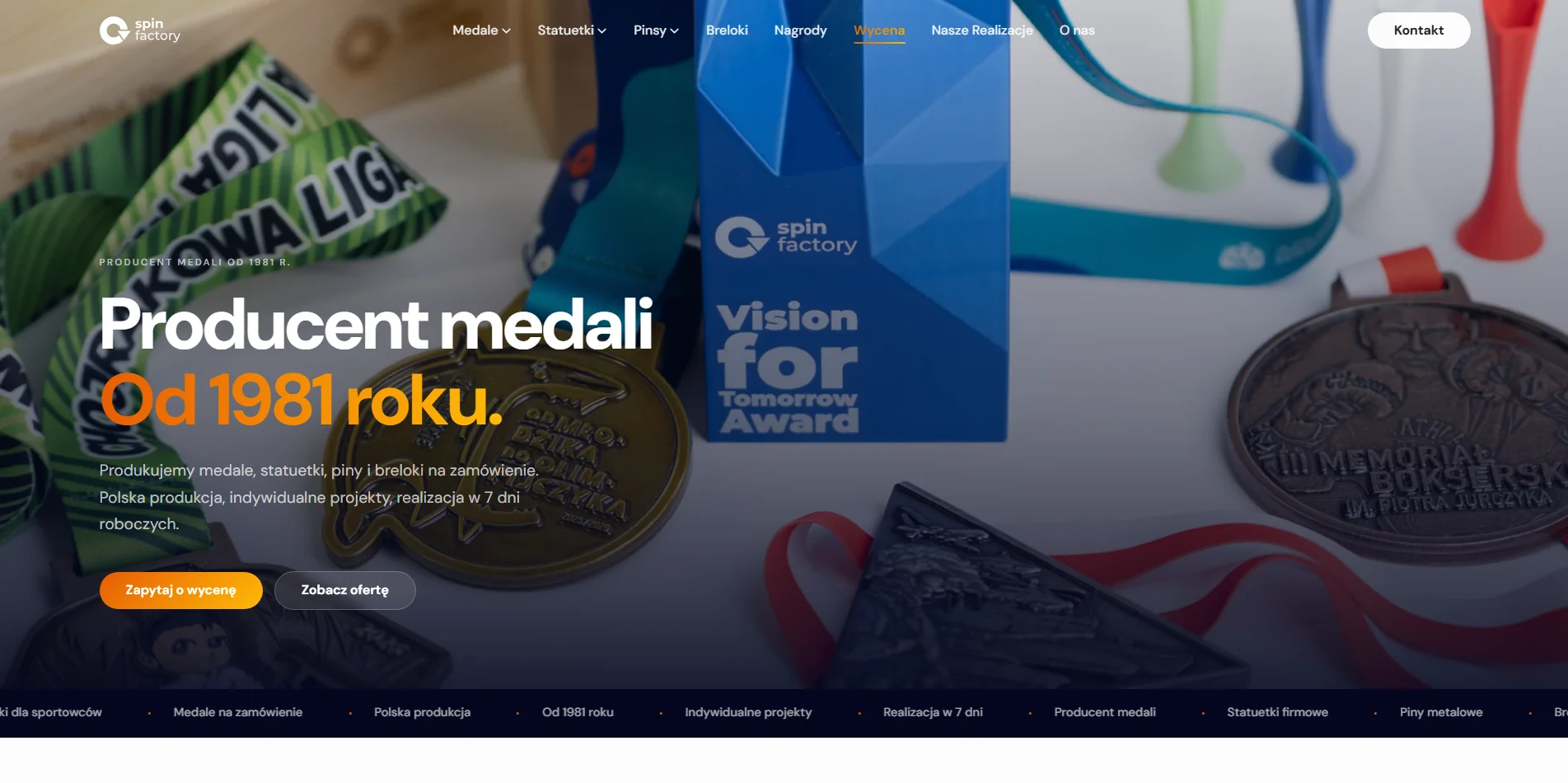 Strona internetowa i SEO dla SpinFactory